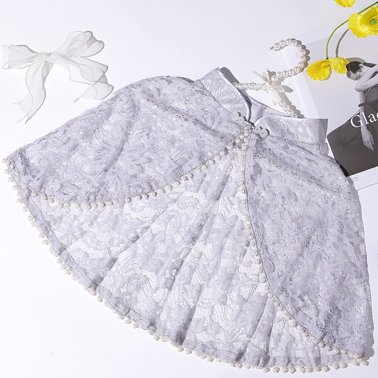 Áo Choàng Ren Mỏng Màu Đỏ / Đen Sang Trọng Cho Cô Dâu