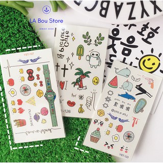 Bộ Nhiều Mẫu anime Hình Xăm Dán, Hình Xăm Tattoo Cao Cấp ( giao hình ngẫu nhiên) LA-PK-002