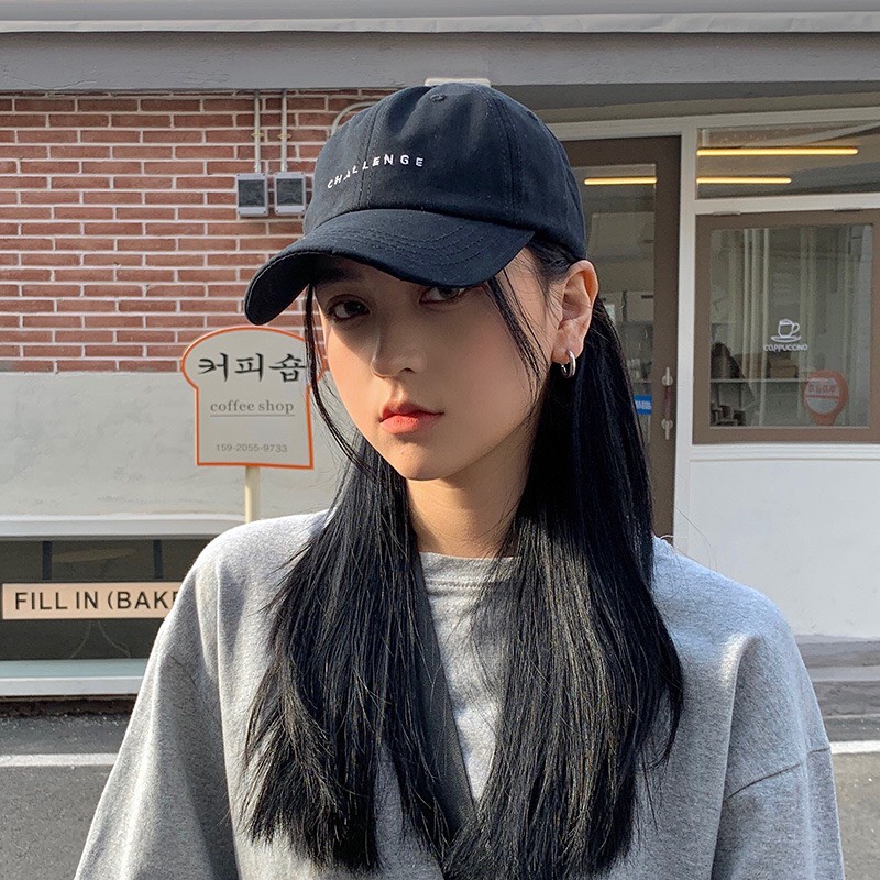 Mũ Lưỡi Trai Cotton Thêu Chữ CHALLENGE Thời Trang Dành Cho Nam Và Nữ