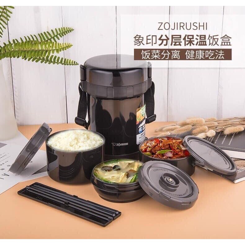 Camen Zojirushi, hộp cơm giữ nhiệt đựng thức ăn 3 ngăn kèm ảnh thật (HÀNG VỢT SALE TẠI NHẬT)