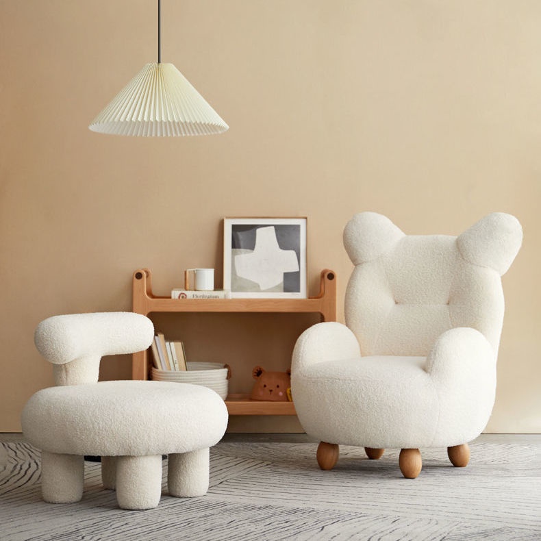 Ghế sofa con cừu nhung kem gấu ghế sofa trẻ em đơn hoạt hình ghế trẻ em dễ thương ghế sofa nhỏ lười biếng nhỏ