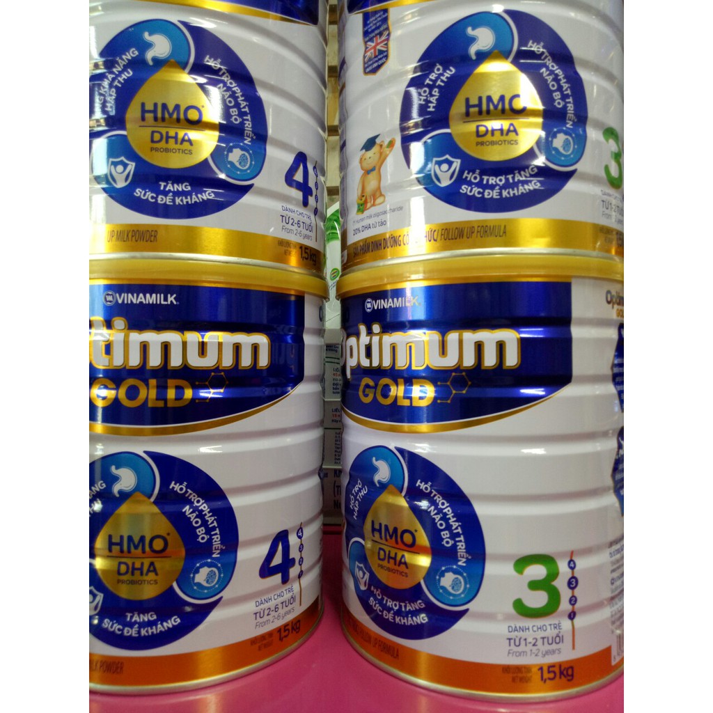 SỮA BỘT OPTIMUM GOLD 3, 4 LON 1,5KG