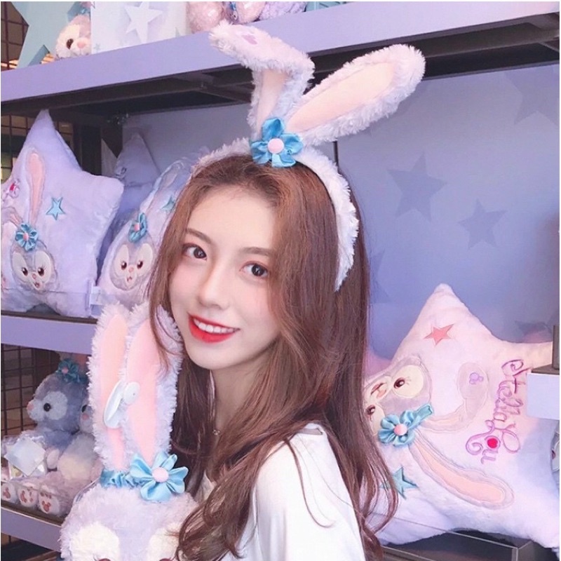 Bờm Cài Tóc Tai Thỏ Stella Dài Màu Tím Cute Dễ Thương Phong Cách Hàn Quốc