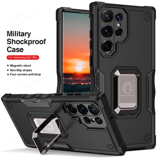 For samsung galaxy s22 ultra case heavy duty shockproof coque sumsung s 22 plus s22ultra 5g s21 fe s20 fe magnetic ring stand armor hard cover