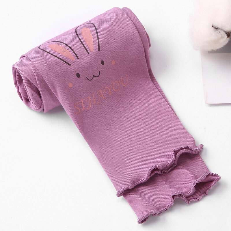 AMILA Quần Legging Dài Mỏng Nhẹ Dáng Ôm Có Tai Gỗ Cho Bé Gái
