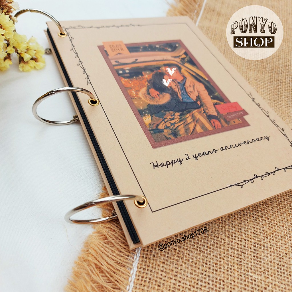 Sổ dán ảnh Scrapbook, khổ A5, gáy còng (In bìa theo yêu cầu)