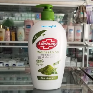 Nước Rửa Tay Diệt Khuẩn Cân Bằng pH Lifebuoy Matcha Và Nha Đam 500g
