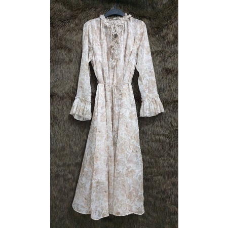 Maxi  sang chảnh hoa nude sz m