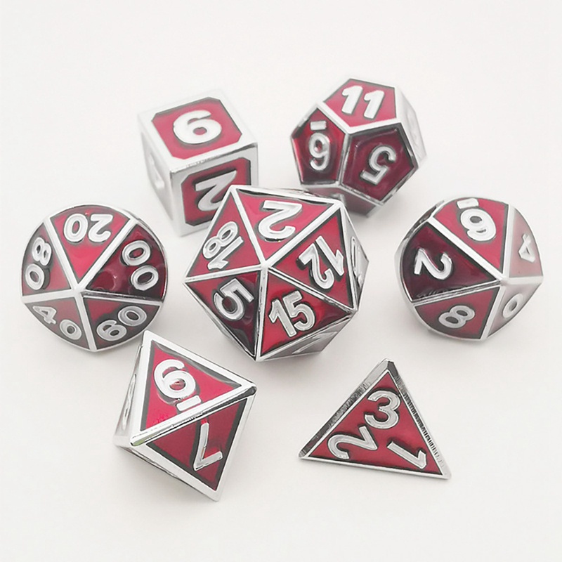 Bộ Xúc Xắc Bằng Kim Loại Polyhedral Dùng Chơi Trò Chơi