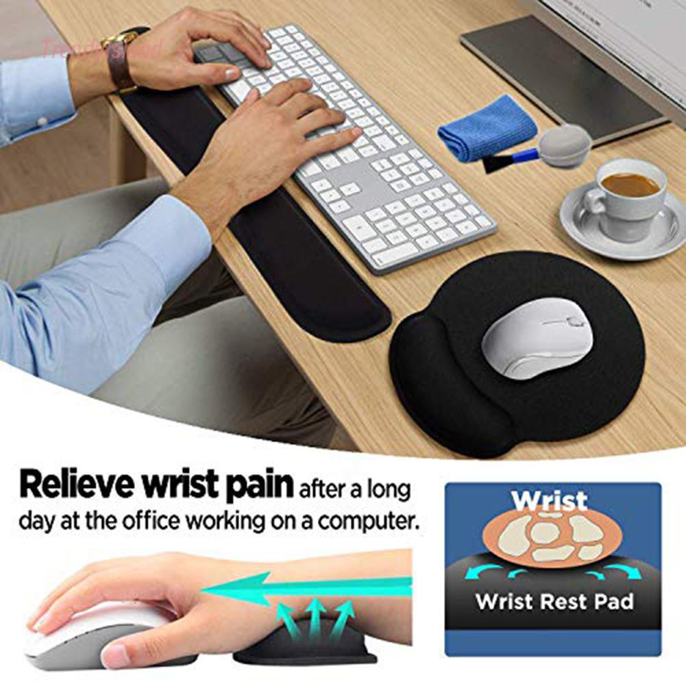 Office Hand Care Cushion Keyboard Mouse Wrist Rest Pad Ergonomic Memory Foam Set Computer Accessories