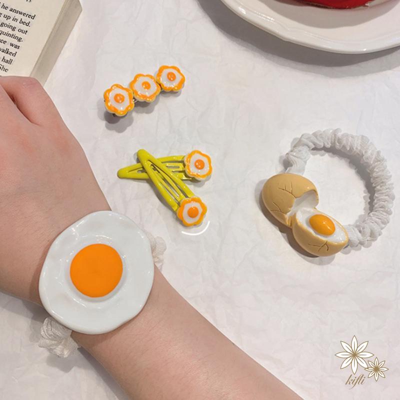 【kifli】Kẹp tóc hình quả trứng dễ thương sáng tạo