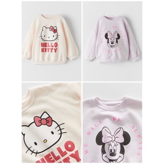 Áo nỉ mickey và hellokitty bé gái hàng zara TBN vợt sale