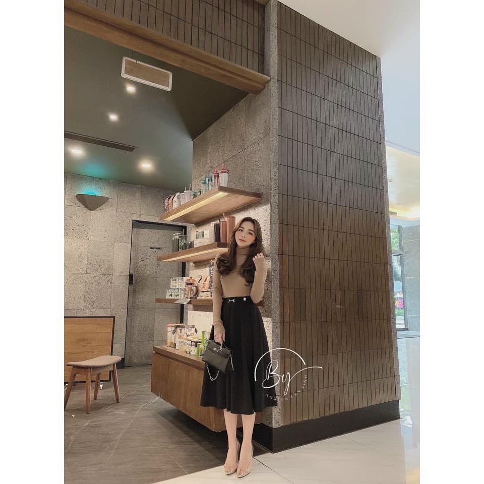 Áo Thun Cổ Lọ Dài Tay Nữ [FREESHIP]  Phông body zip dáng ôm kiểu dáng hàn quốc màu ĐEN | TRẮNG | NÂU | BE Ulzzang