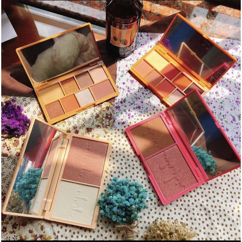 (tách set) Set 4 bảng phấn mắt và phấn má trang điểm makeup revolution i heart revolution mini choco