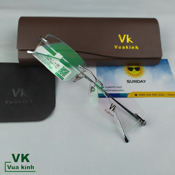 Gọng kính cận khoan không viền titan VK70