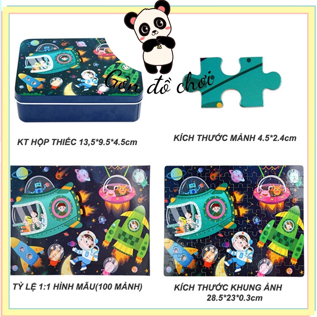 [100 miếng] Đồ chơi tranh ghép hình gỗ puzzle - Bộ ghép hình - Tranh xếp hình Gôn đồ chơi