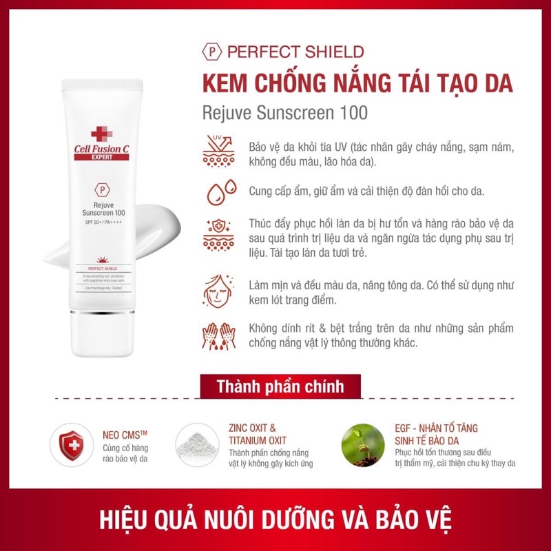 [Hàng CTy] KEM CHỐNG NẮNG PHỔ RỘNG TÁI TẠO DA REJUVE SUNSCREEN CELL FUSHION C