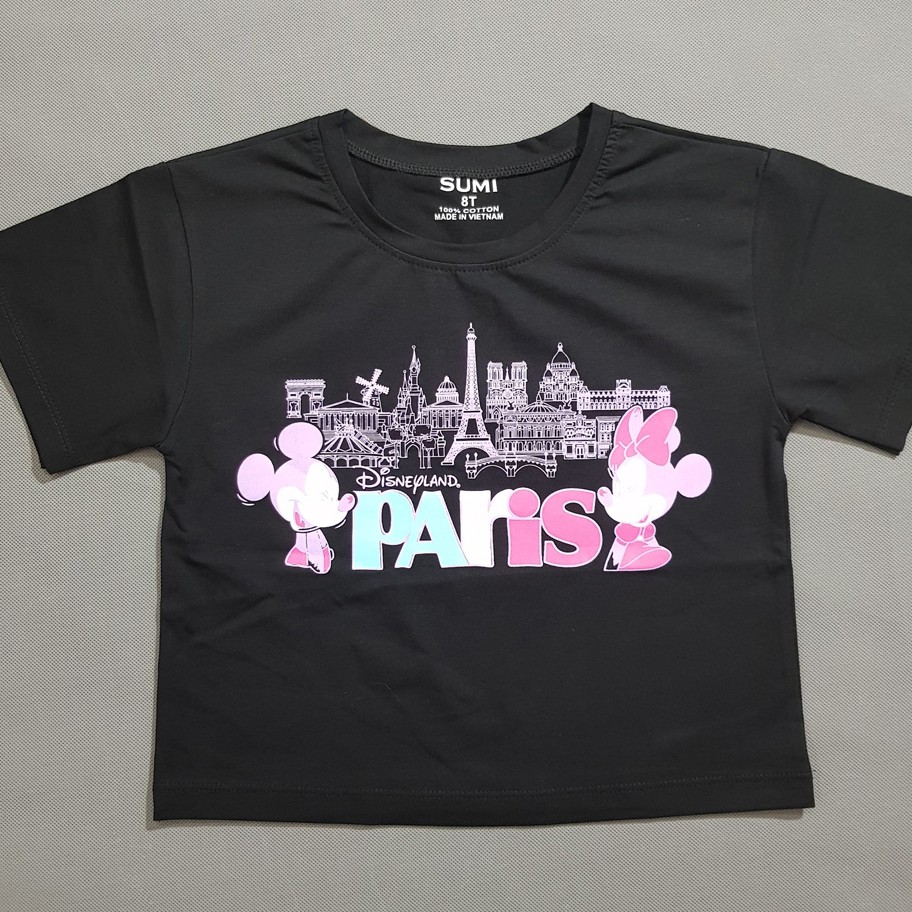 Áo thun croptop bé gái chuột mickey paris