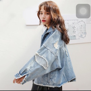 ORDER Áo khoác jeans nữ rách