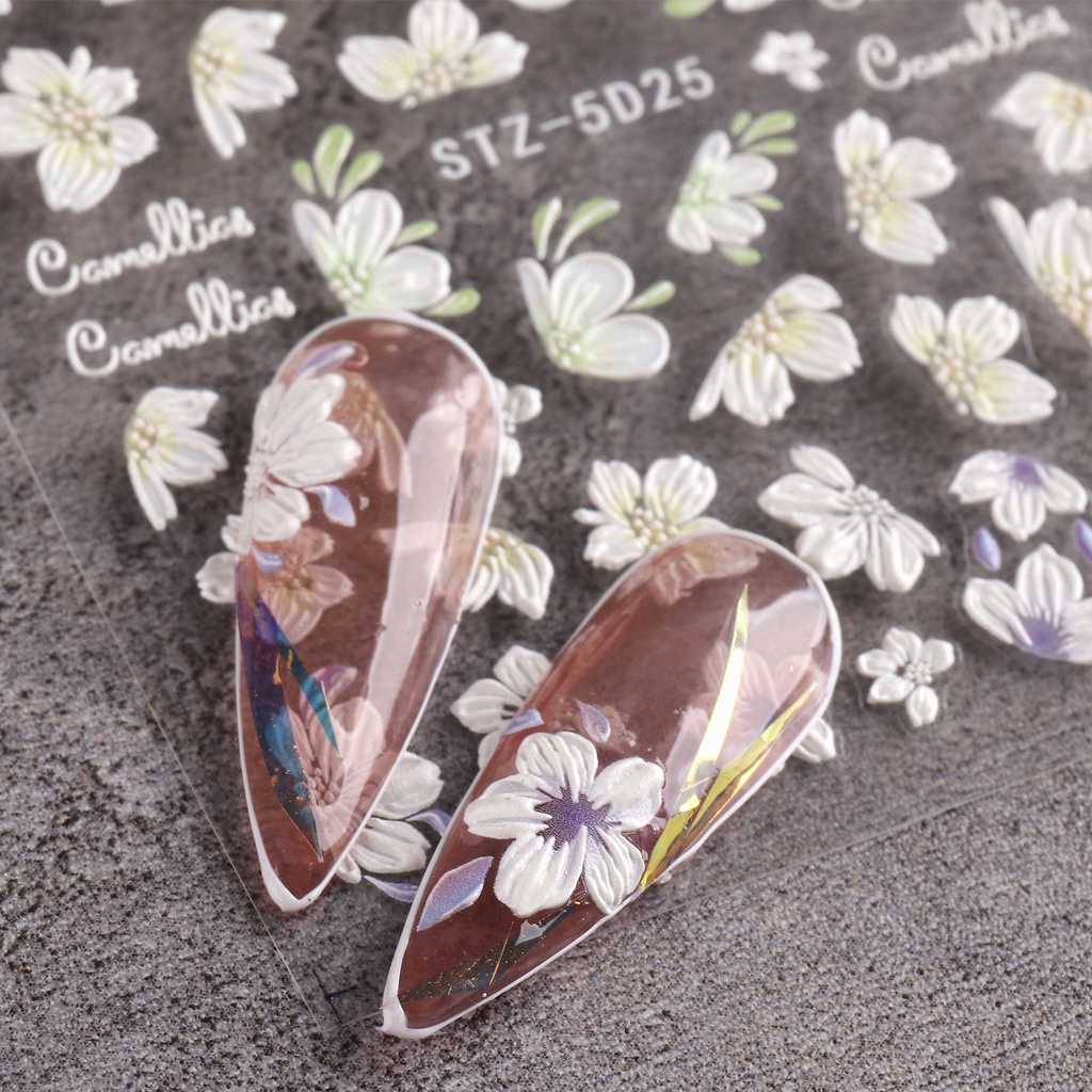 Phụ Kiện Trang Trí Móng Tay Hình Hoa Tulip 5D Bằng Acrylic