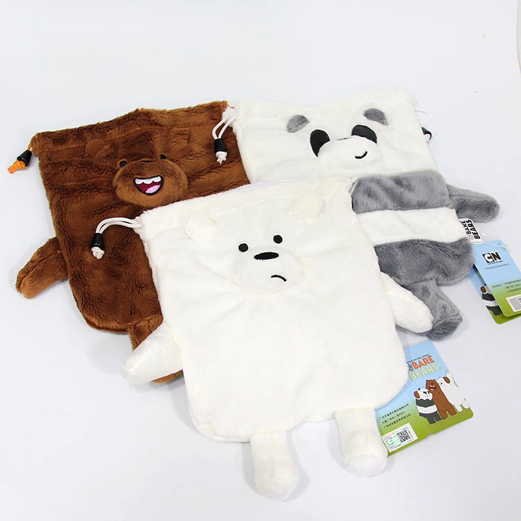 Túi đeo dây rút mini cho trẻ em hình Bare Bear anh em gấu Chúng tôi đơn giản là Gấu