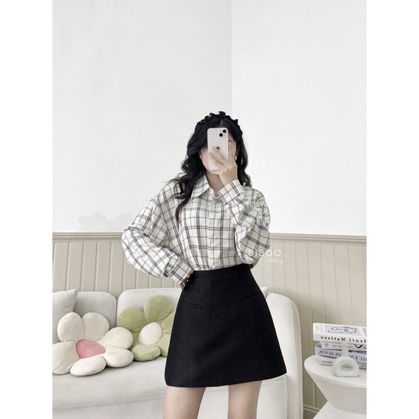 BIBOO - Chân váy ngắn chữ A túi mổ có quần trong WELT POCKET SKIRT