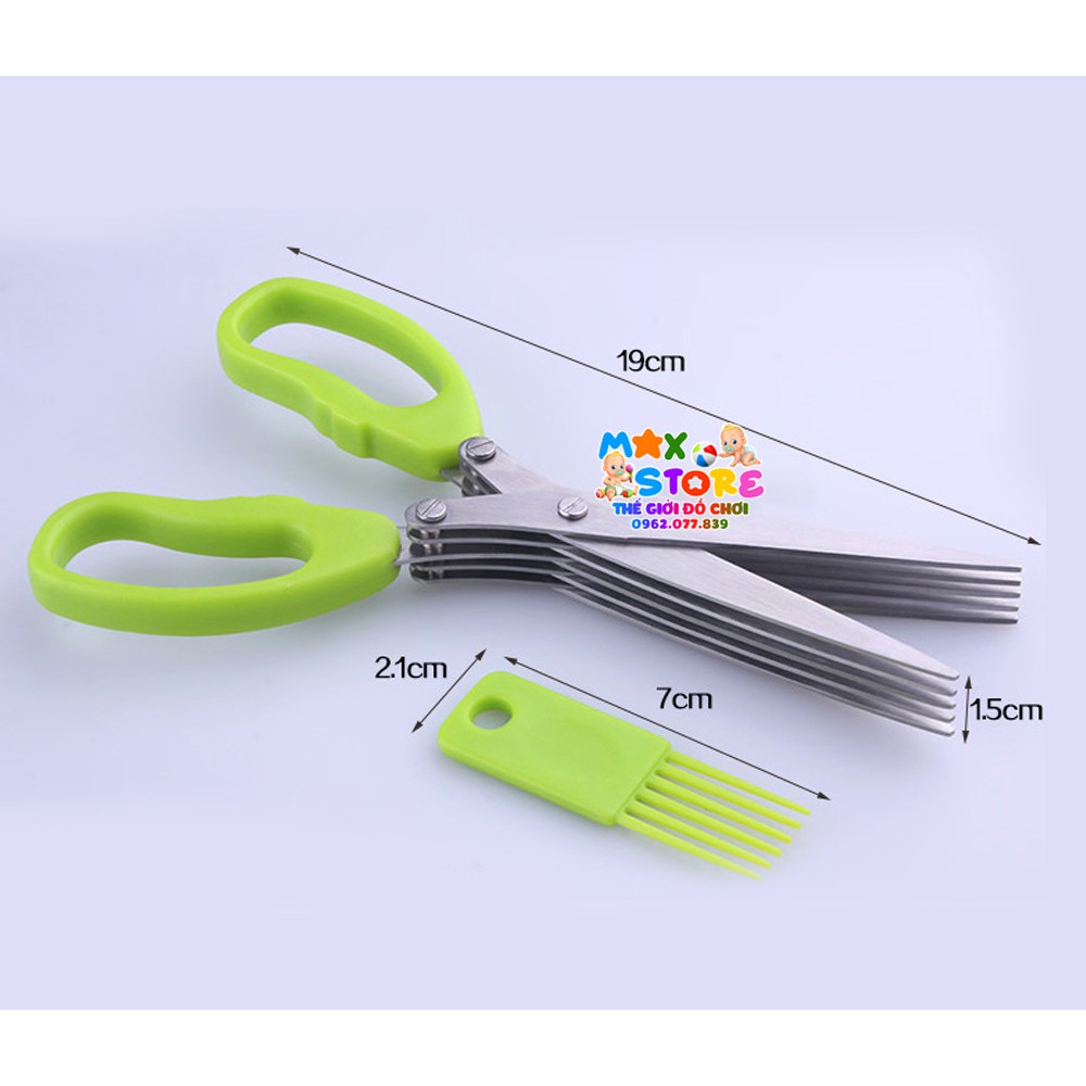 [Tặng chổi vệ sinh] Kéo INOX Đa Năng 3 - 5 Lưỡi Căt Thủ Công, Cắt Đồ Ăn Thông Minh, Siêu Nhanh