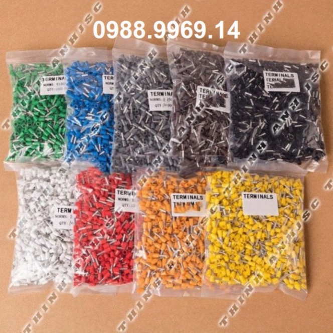 Túi 1000 đầu cos pin tròn rỗng 10mm2