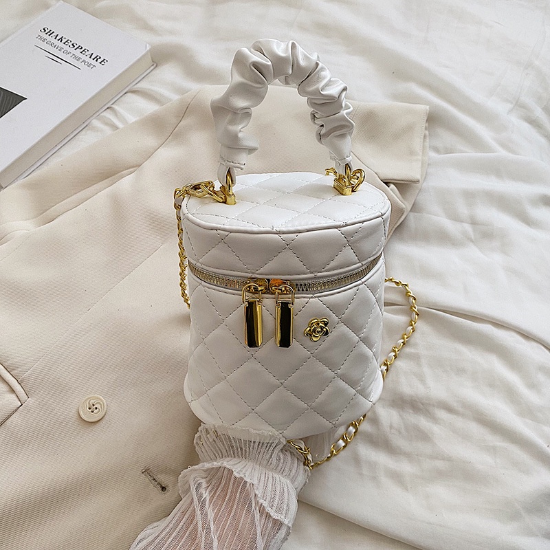 Túi Đeo Chéo Thêu Họa Tiết Kẻ Ô Phối Dây Xích Thời Trang Mùa Hè Mới 2022 Cho Nữ