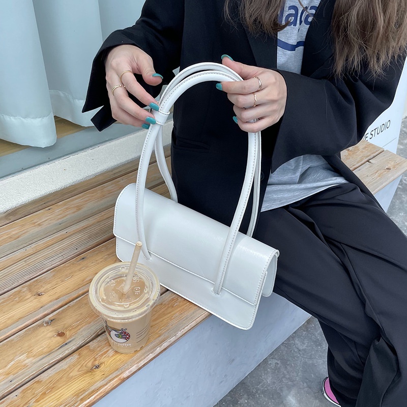 Túi đeo vai IELGY hình vuông bằng da trơn thời trang cho nữ