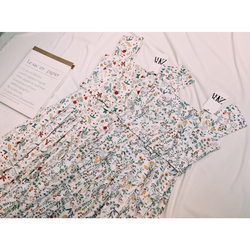 Chiếc đầm hoa nhí ZR kèm belt xinh xắn - Hàng y hình 100%