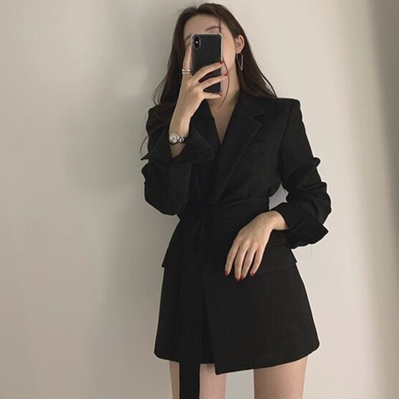 Áo vest/blazer dáng dài buộc dây eo phong cách niche Anh 🌴 Hàng order🌴