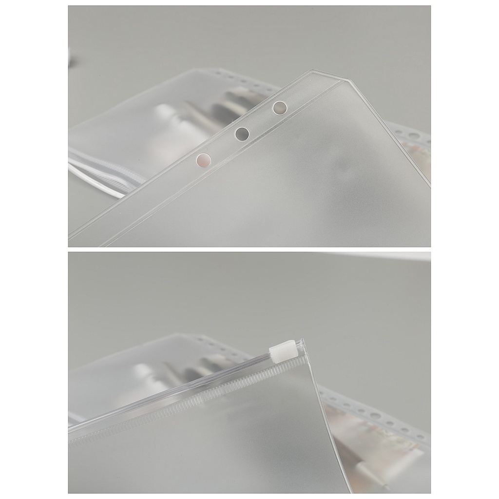Bìa sổ còng binder GALANO bìa còng 6 lỗ A5 A6 kiêm túi đựng có khóa kéo SN-001337