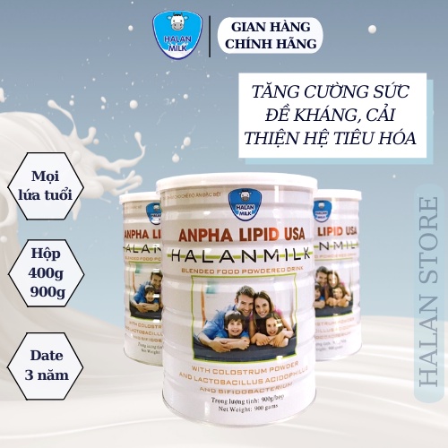 [Mã INCU50 giảm 50K đơn 150K] Sữa non Anpha Lipid USA 900g - Giúp tăng sức đề kháng, phục hồi nhanh sức khỏe