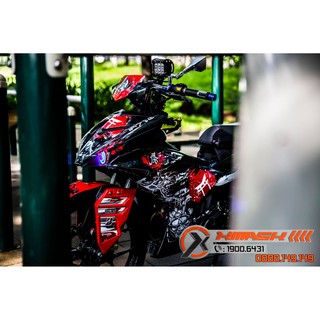 Decal Tem Trùm Xe Exciter 150 Mẫu Samurai Đen