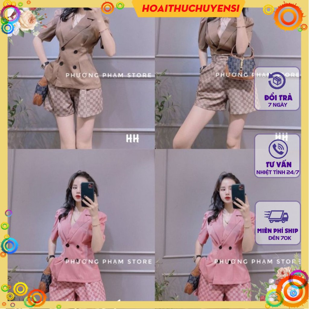 Set Vest Mix Quần Sooc Gc Thời Trang Năng Động
