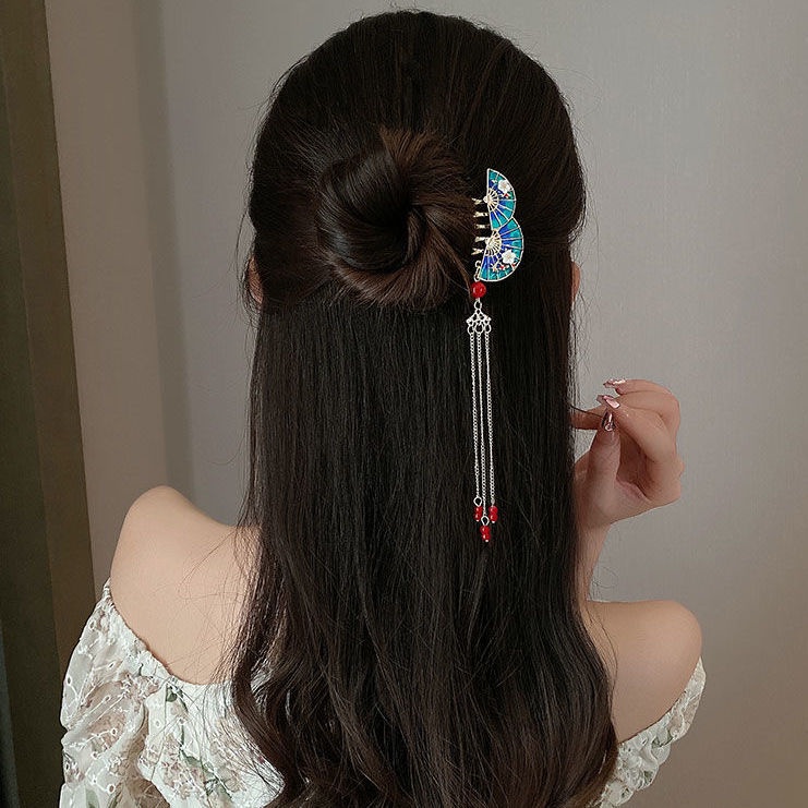 Trâm Cài Tóc Hình Quạt Thiết Kế Phong Cách Trung Hoa Cho Nữ