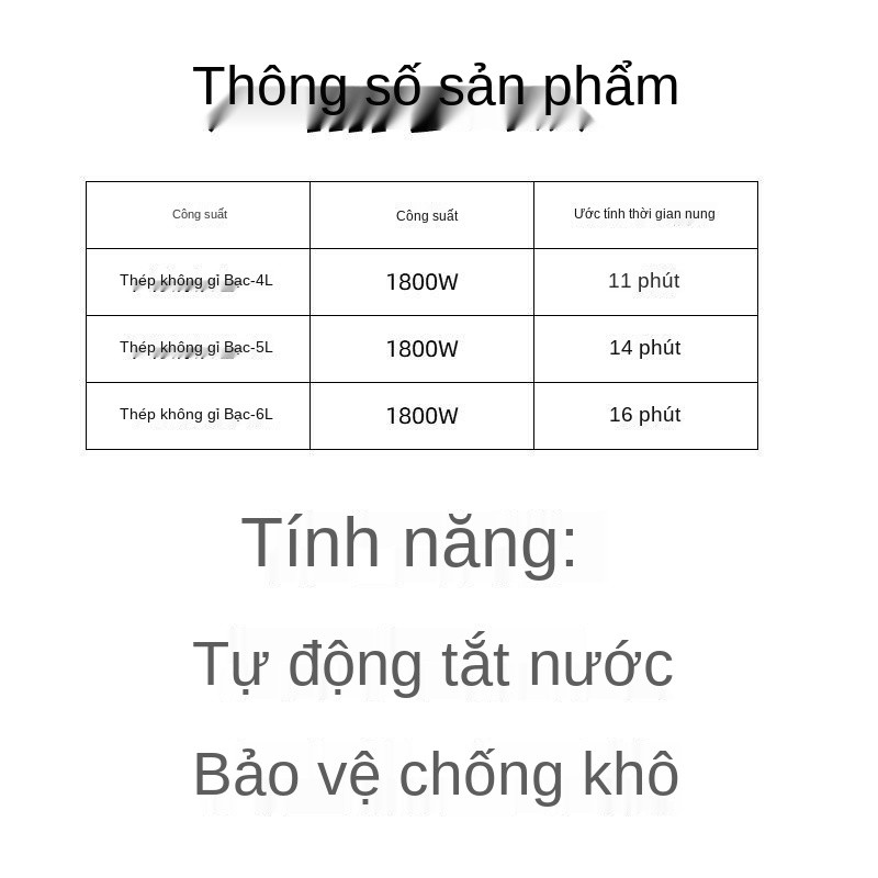 đeo Đức 2 lít Bình inox dày 6 lít, đun nước tự động, nóng dung tích lớn gia đình, ấm trà loại thương mại