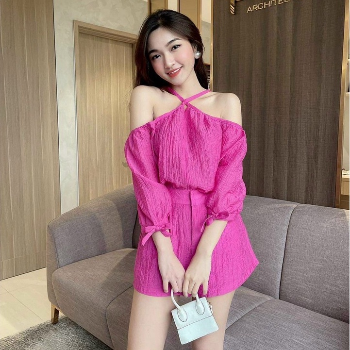 [ Rẻ vô địch] set bộ đùi nữ áo cổ yếm  trễ vai phối quần short ngắn đi chơi dạo phố sang chảnh thời trang [XM Minh Phúc