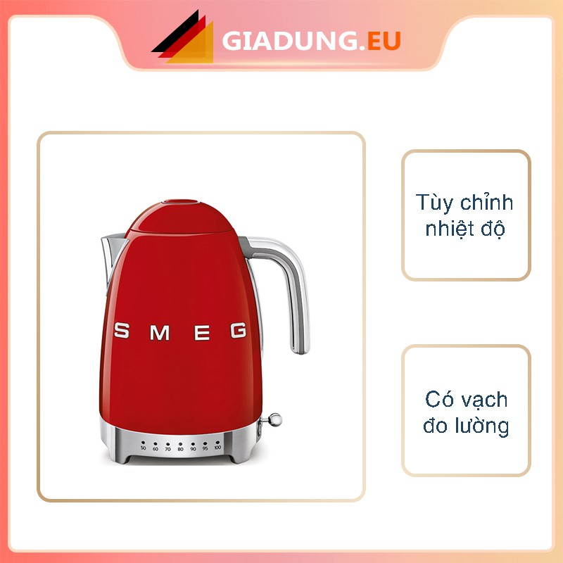 [Mã ELHADEV giảm 4% đơn 300K] Ấm siêu tốc SMEG KLF04RDEU MÀU ĐỎ