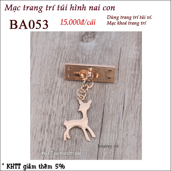 Mạc trang trí túi hình nai con BA053