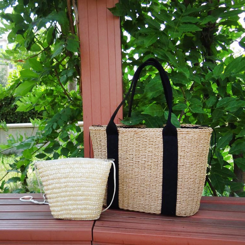 Túi đeo vai IELGY đan cói màu sắc tương phản thời trang cho nữ