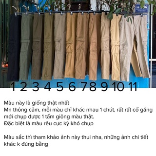 Quần Cargo túi hộp chất Kaki đẹp size 29-32