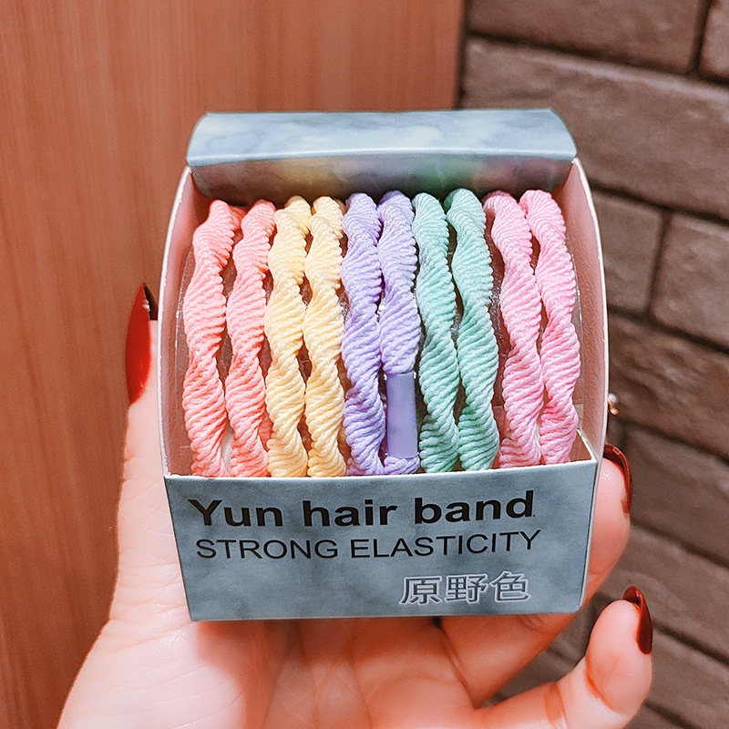 Set 8-10 sợi thun cột tóc nhiều kiểu dáng màu sắc cho nữ bao đẹp