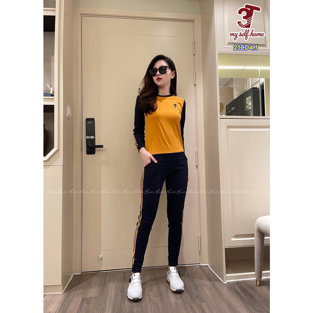 Bộ quần áo mặc nhà 3t myself home thể thao bo gấu