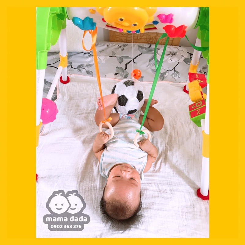 Bóng vải, bóng lưới luyện chân, màu sắc tương phản, kích thích giác quan Montessori cho bé