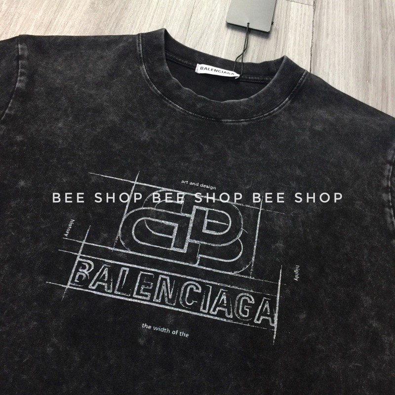 Áo phông Balen loang mốc cao cấp, áo thun đôi nam nữ, áo t-shirt cổ tròn - Bee Shop