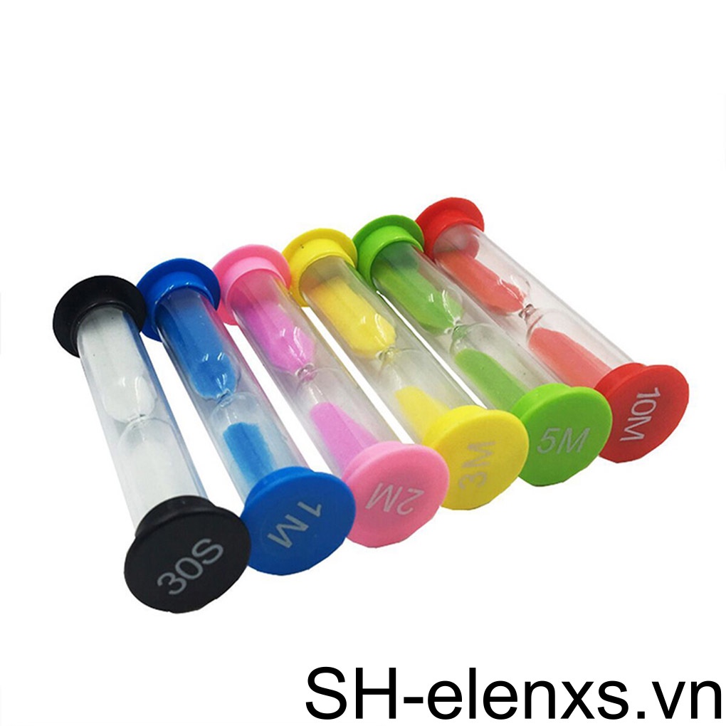Bộ Đồng Hồ Cát Thủy Tinh Nhựa 30s 1 Phút 2 Phút 3 Phút 5 Phút 10 Phút Dùng Để Học Tập Cho Bé