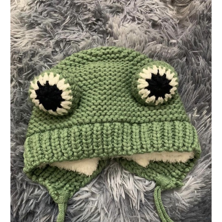 Mũ len hình ếch đáng yêu cho bé từ 6 tháng - 3 tuổi