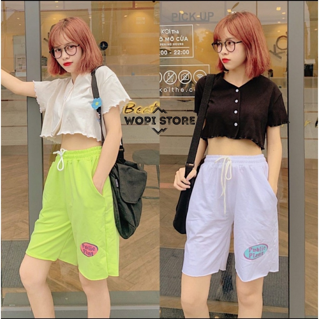Quần Short Thun Ống Rộng PUBLIC Ulzzang Unisex